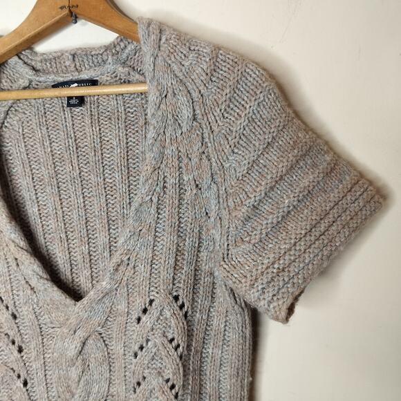 Banana Republic Wool Alpaca Cable Knit Sweater Short Sleeve - Picture 5 of 11